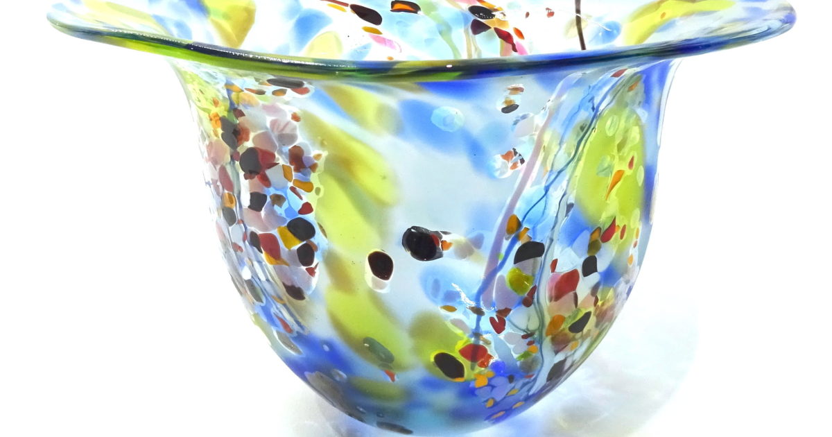 Shallow Large Lipped Bowl By Will Shakspeare Blown Glass